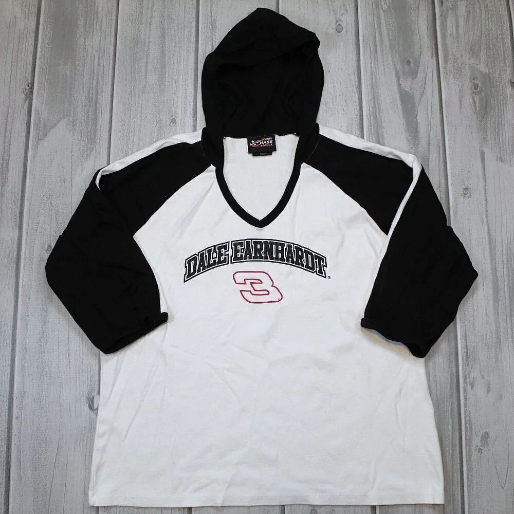 Dale Earnhardt 3 Nascar Chase Authentics Hoodie - Large White Cotton Blend